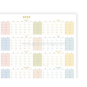 Custom Extra Large One-Page Wall Calendar